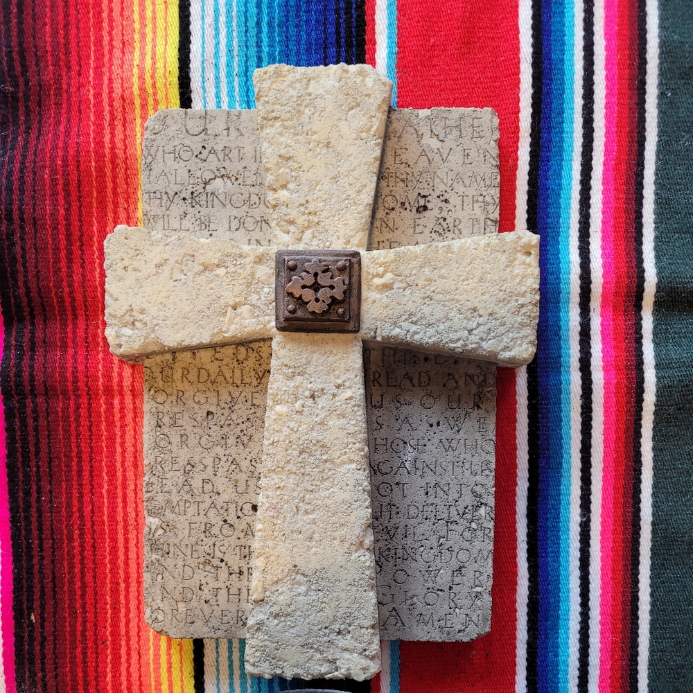 The Lord's Prayer Stone Looking Cross